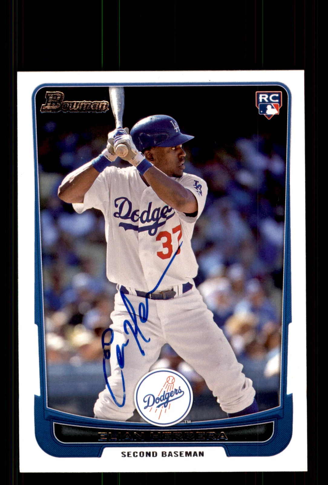 Signed Baseball Card Auto Elian Herrera 2012 Bowman Draft #51 Dodgers