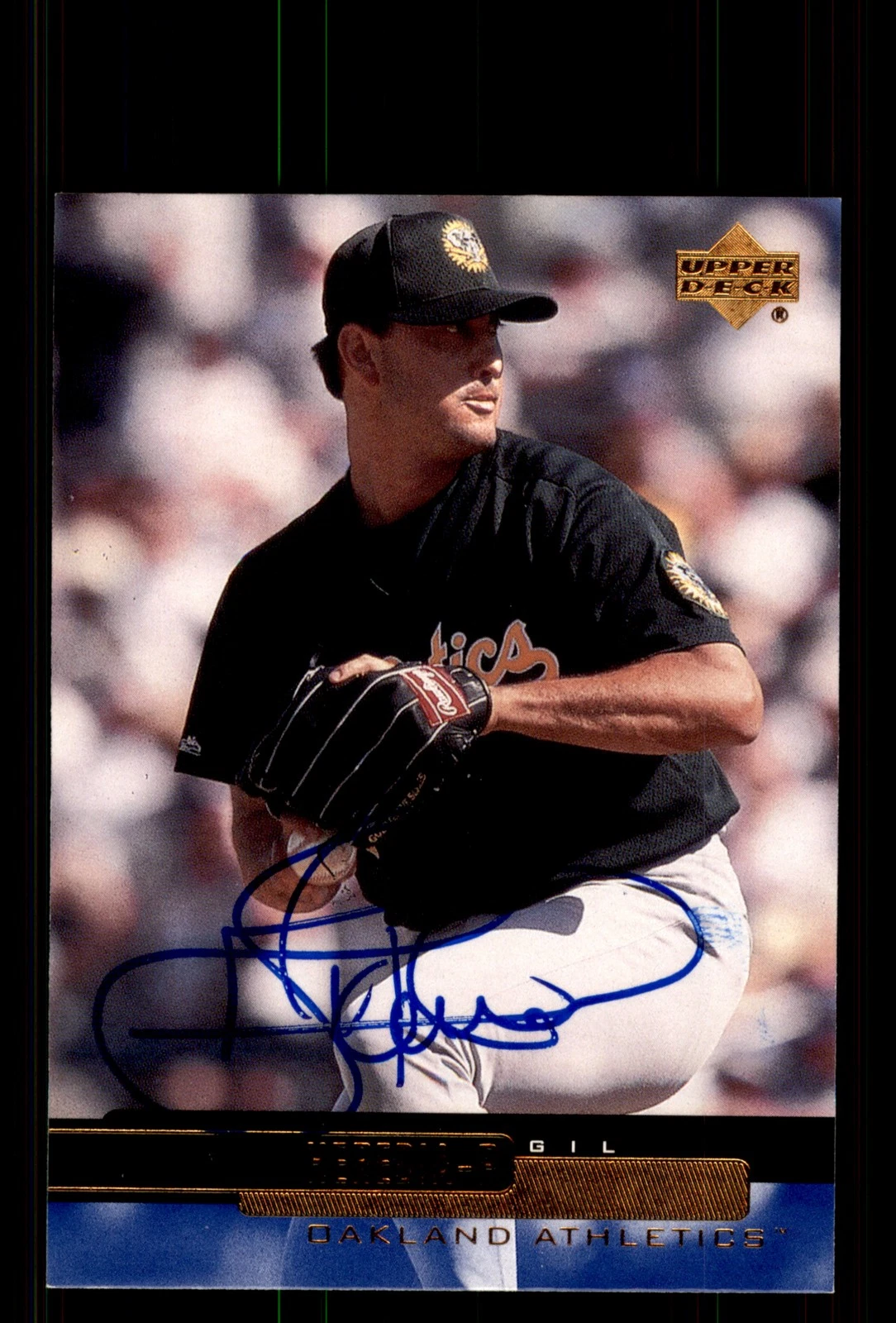 Signed Baseball Card Auto Gil Heredia 2000 Upper Deck #453 Oakland Athletics