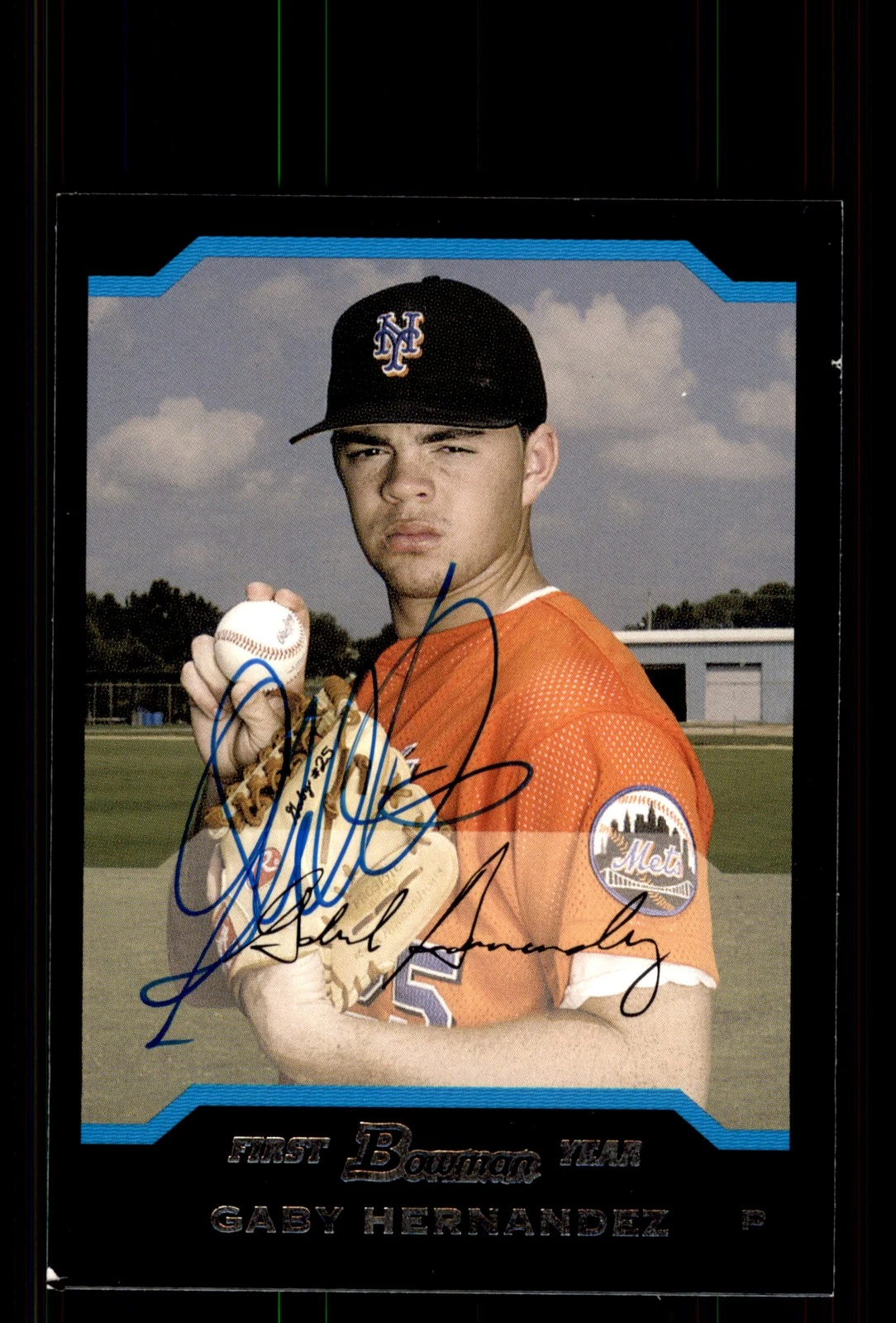 Signed Baseball Card Auto Gaby Hernandez 2004 Bowman #BDP44 New York Mets