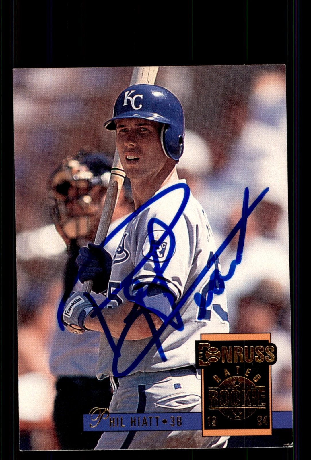 Signed Baseball Card Auto Phil Hiatt 1994 Donruss #279 Kansas City Royals