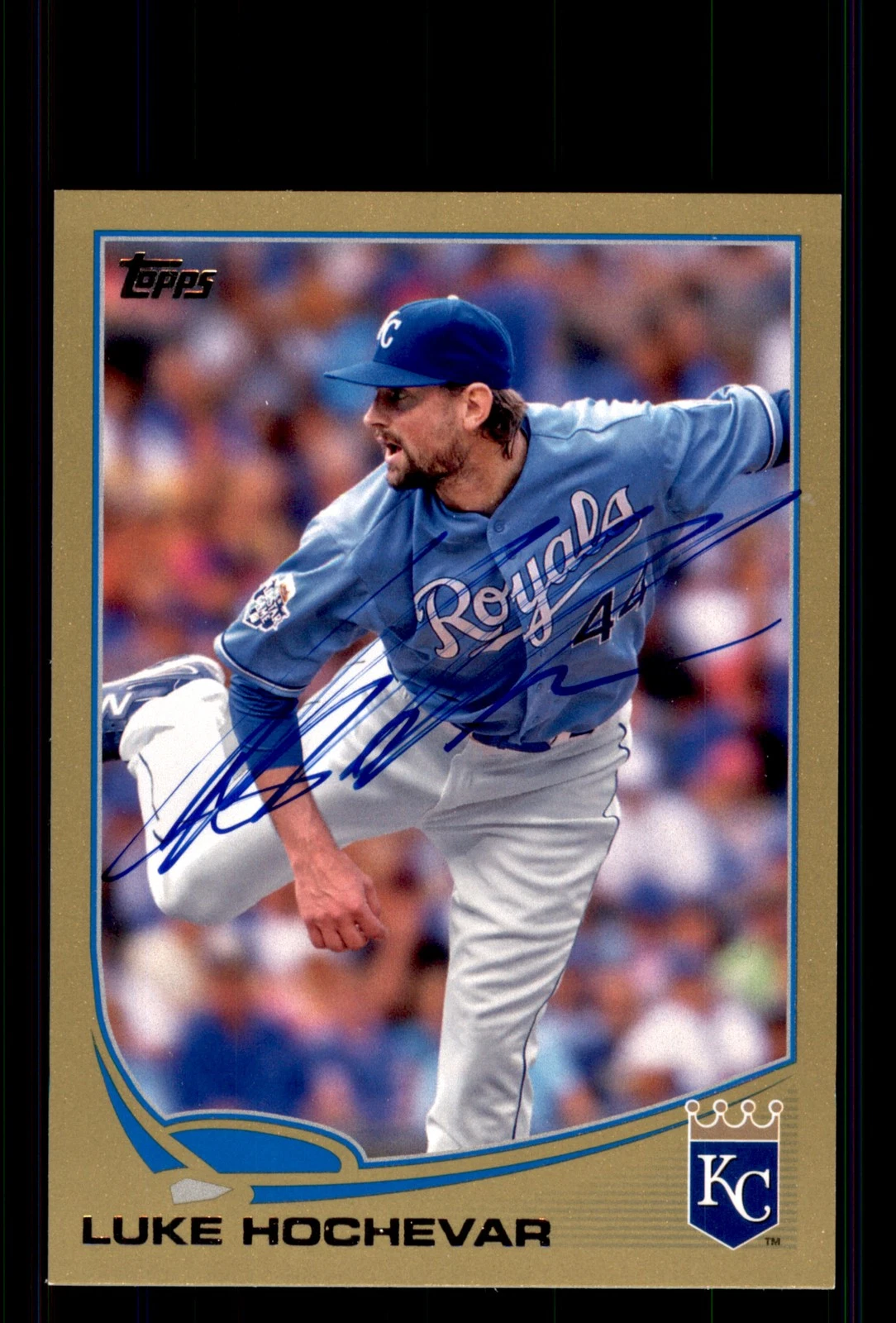 Signed Baseball Card Auto Luke Hochevar 2013 Topps #167 Royals Gold
