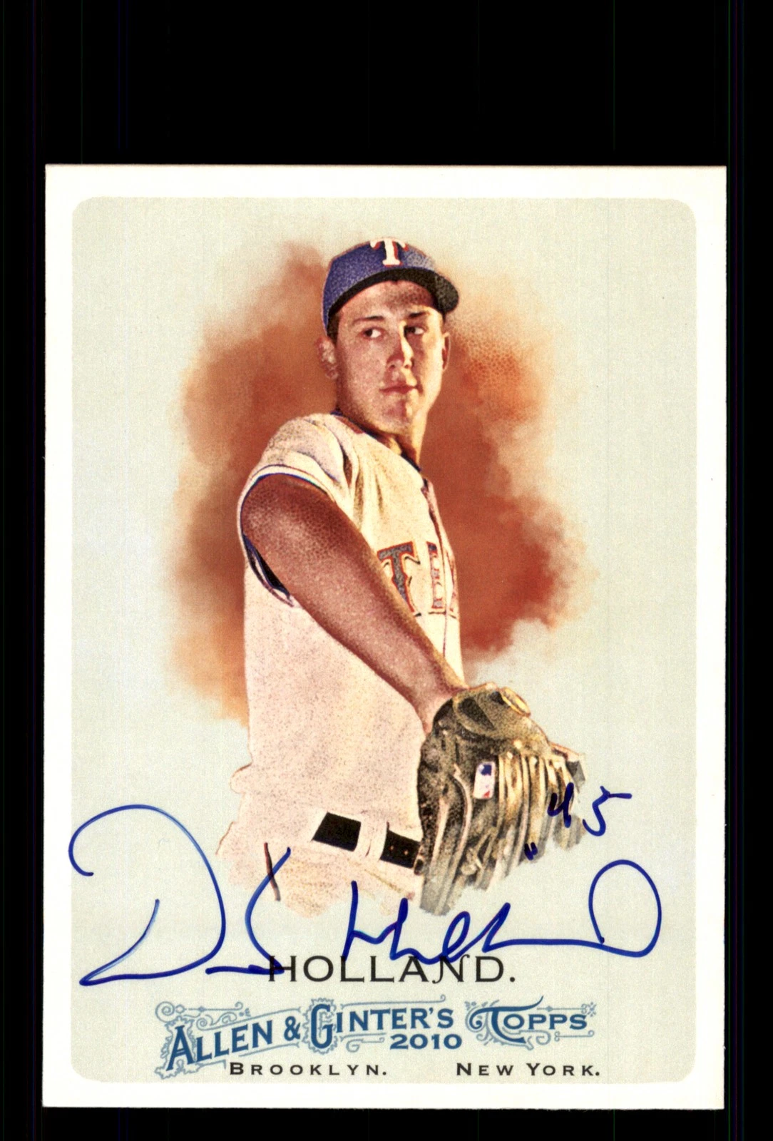 Signed Baseball Card Auto Derek Holland 2010 Topps Allen & Ginter #344 Rangers