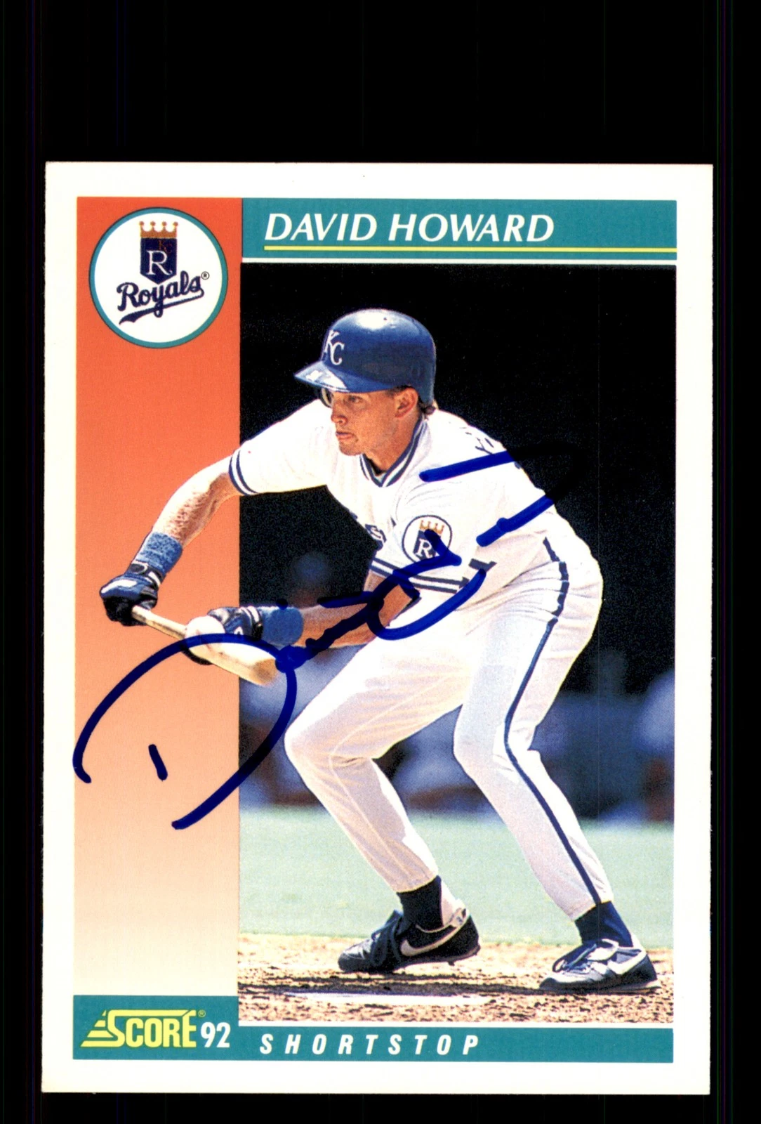 Signed Baseball Card Auto David Howard 1992 Score #704 Kansas City Royals
