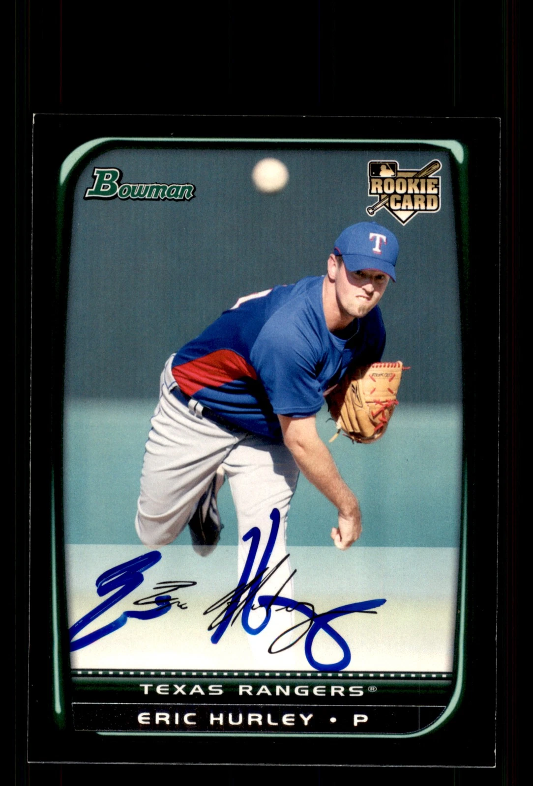 Signed Baseball Card Auto Eric Hurley 2008 Bowman #BDP23 Texas Rangers