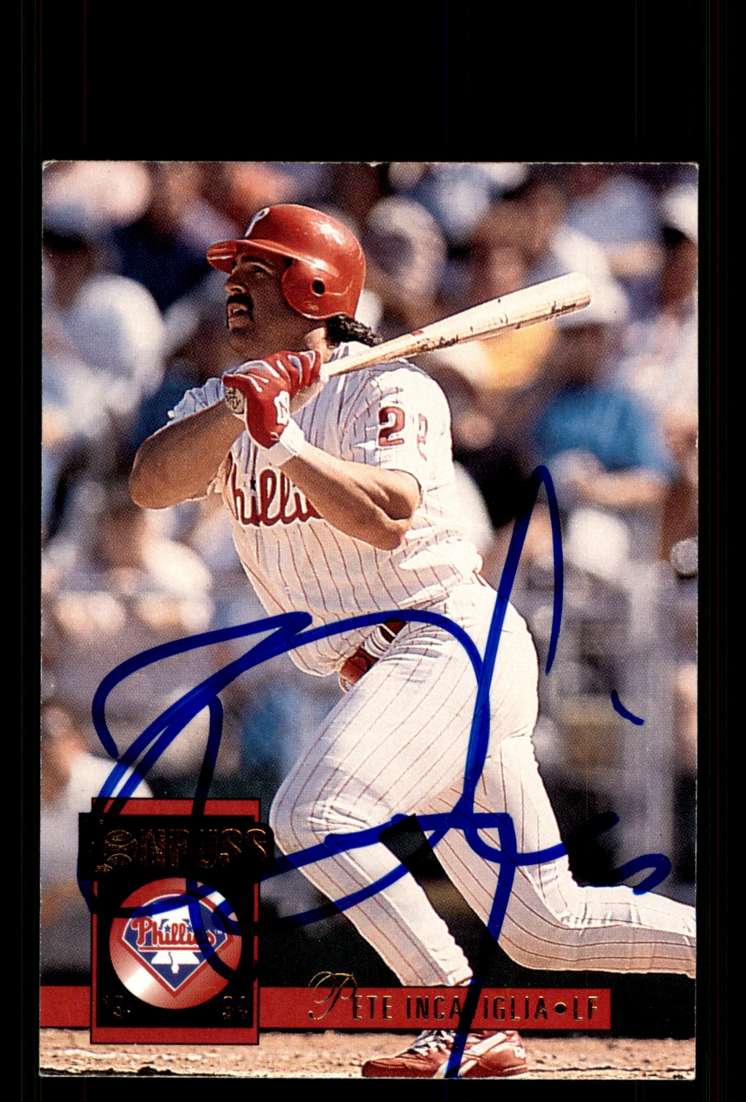 Signed Baseball Card Auto Pete Incaviglia 1994 Donruss #594 Phillies