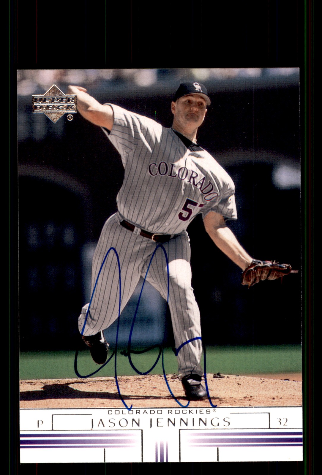 Signed Baseball Card Auto Jason Jennings 2002 Upper Deck #724 Colorado Rockies