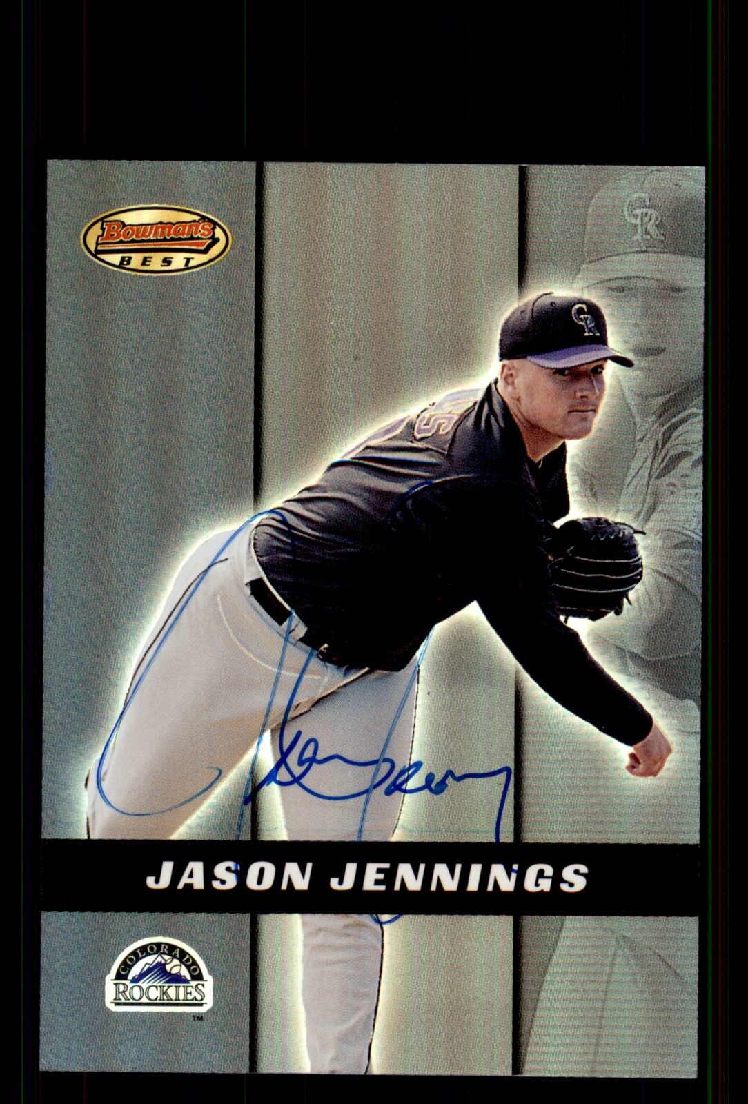 Signed Baseball Card Auto Jason Jennings 2000 Bowman's Best #136 Rockies