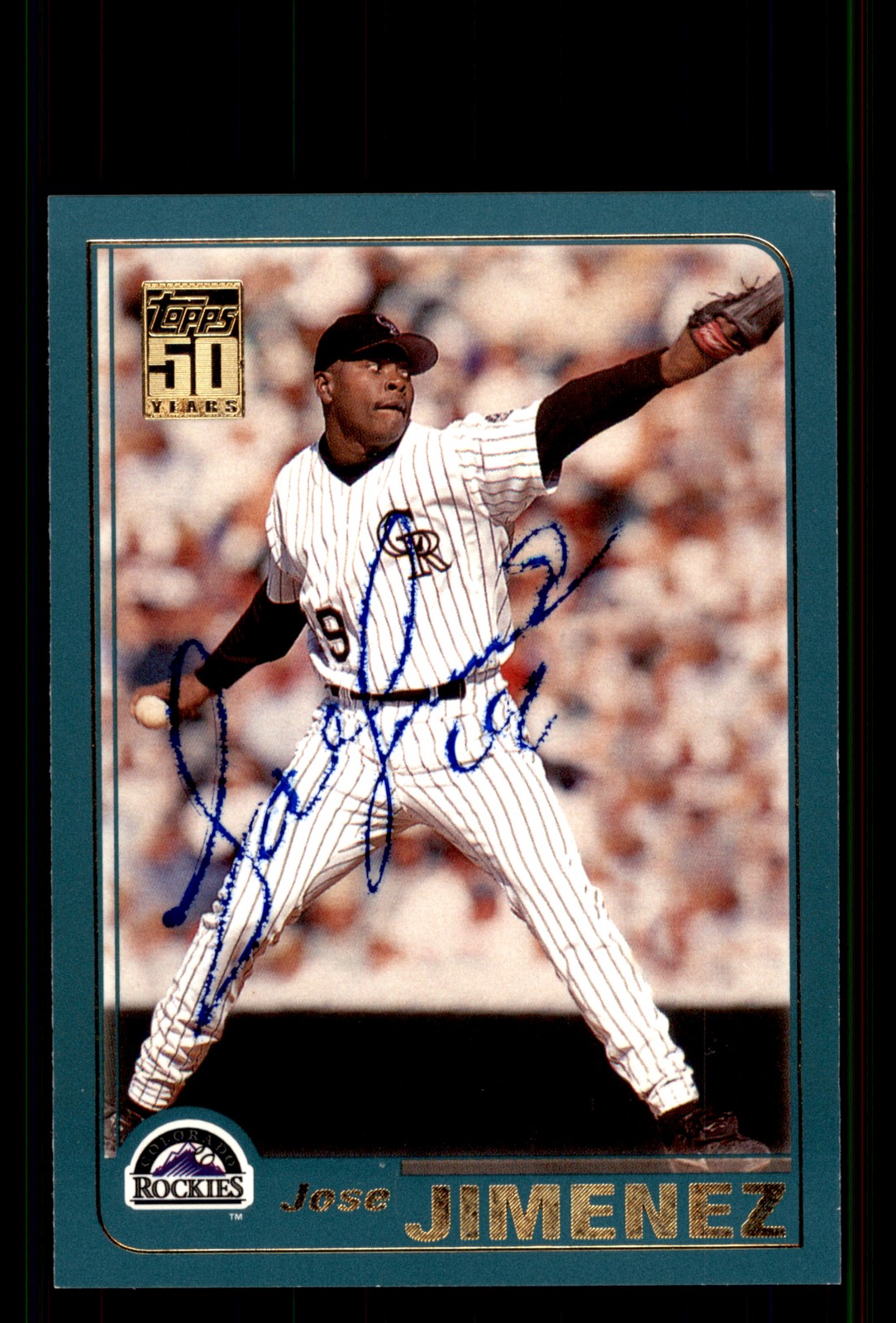 Signed Baseball Card Auto Jose Jimenez 2001 Topps #229 Colorado Rockies