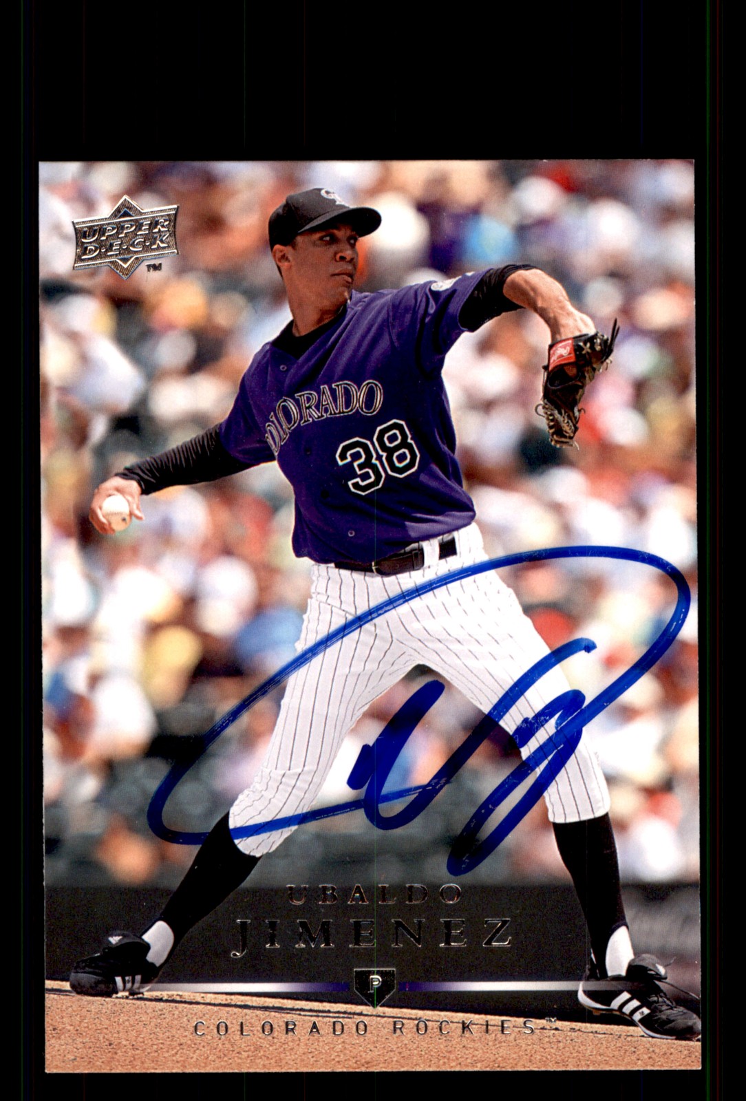 Signed Baseball Card Auto Ubaldo Jimenez 2008 Upper Deck #488 Rockies