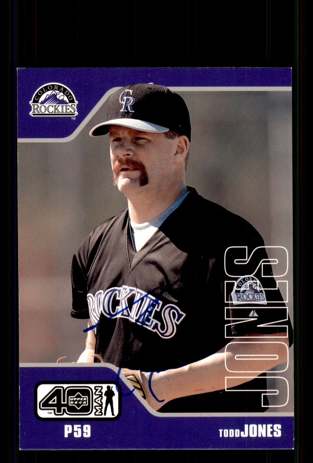 Signed Baseball Card Auto Todd Jones 2002 Upper Deck 40-Man #988