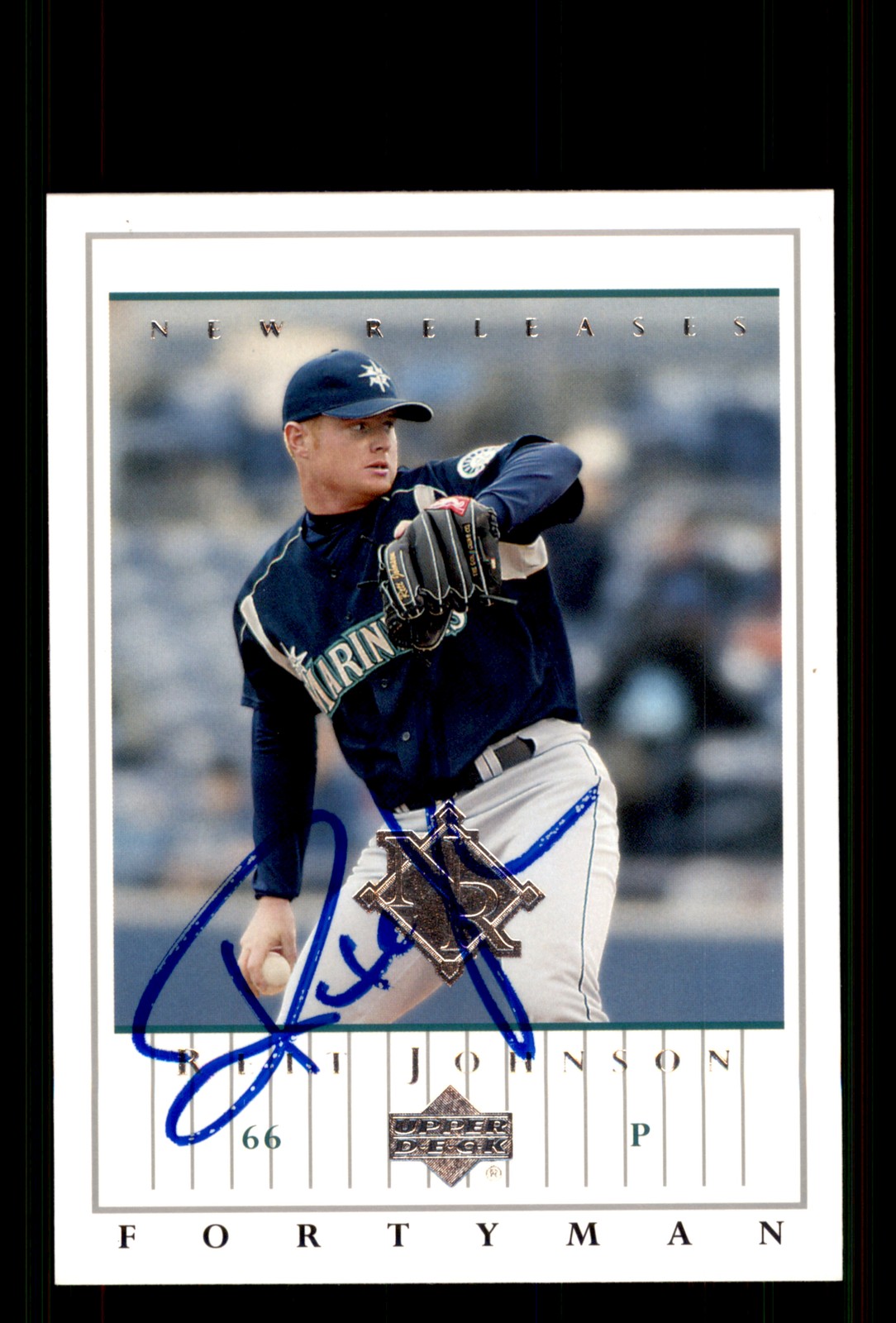 Signed Baseball Card Auto Rett Johnson 2003 Upper Deck 40-Man #905 Mariners