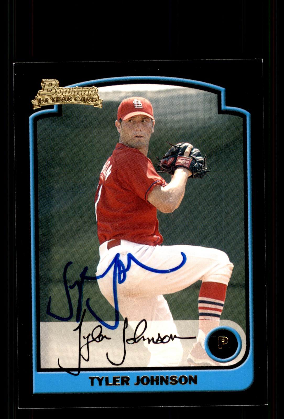 Signed Baseball Card Auto Tyler Johnson 2003 Bowman #178 St. Louis Cardinals