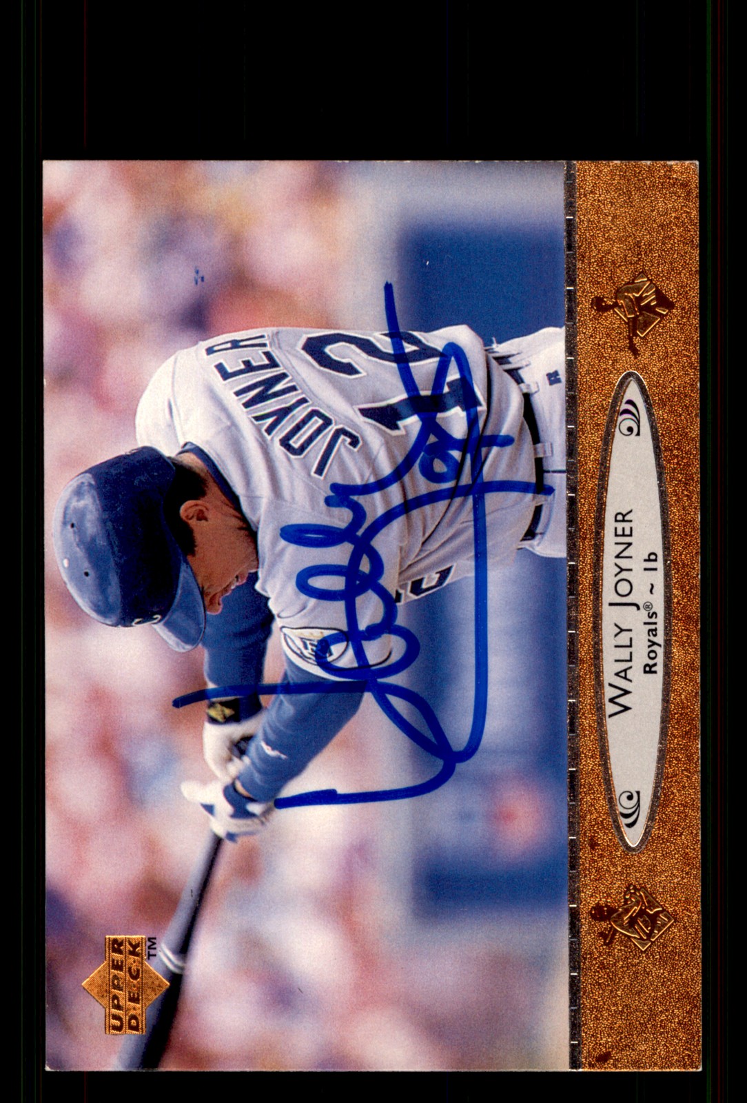 Signed Baseball Card Auto Wally Joyner 1996 Upper Deck #88 Kansas City Royals