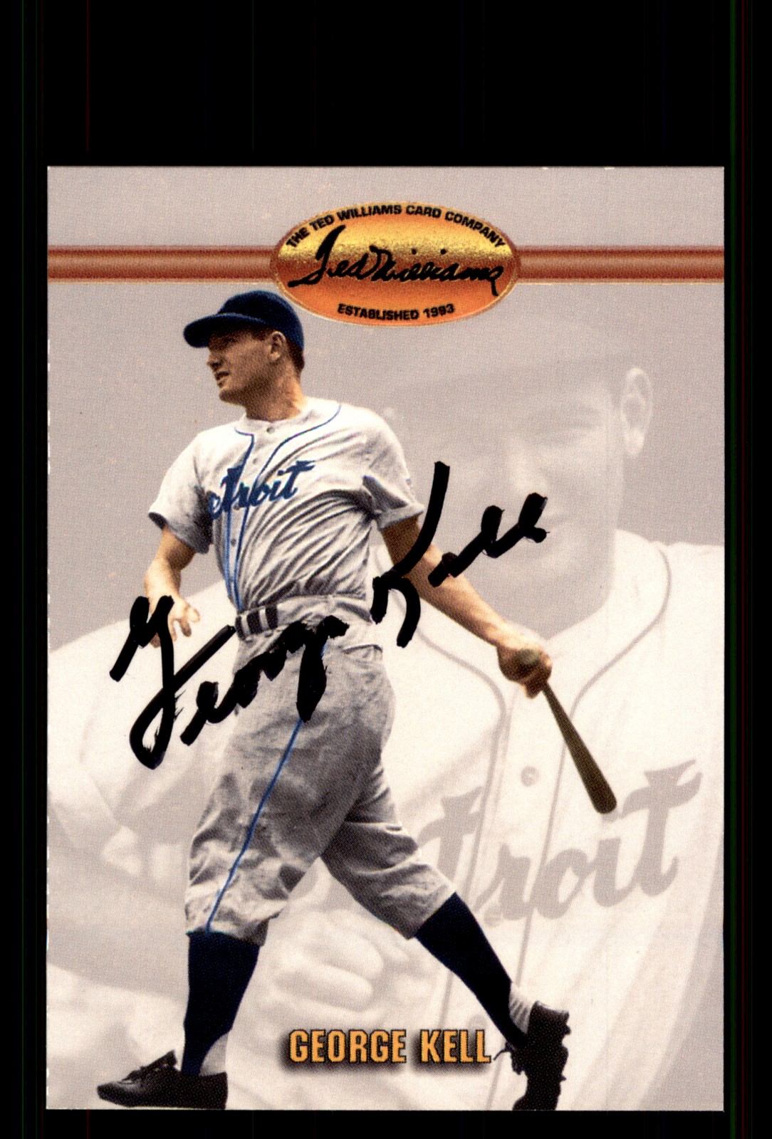 Signed Baseball Card Auto George Kell 1993 Ted Williams #39 Detroit Tigers