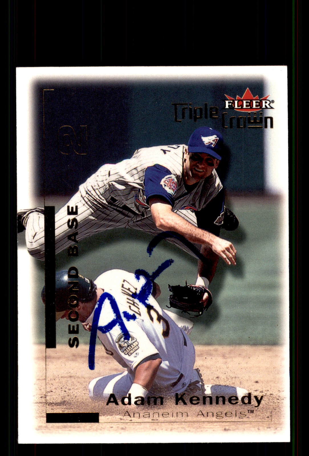 Signed Baseball Card Auto Adam Kennedy 2001 Fleer Triple Crown #240