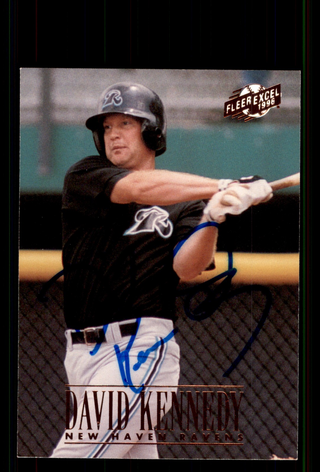 Signed Baseball Card Auto David Kennedy 1996 Fleer Excel #156 New Haven Ravens