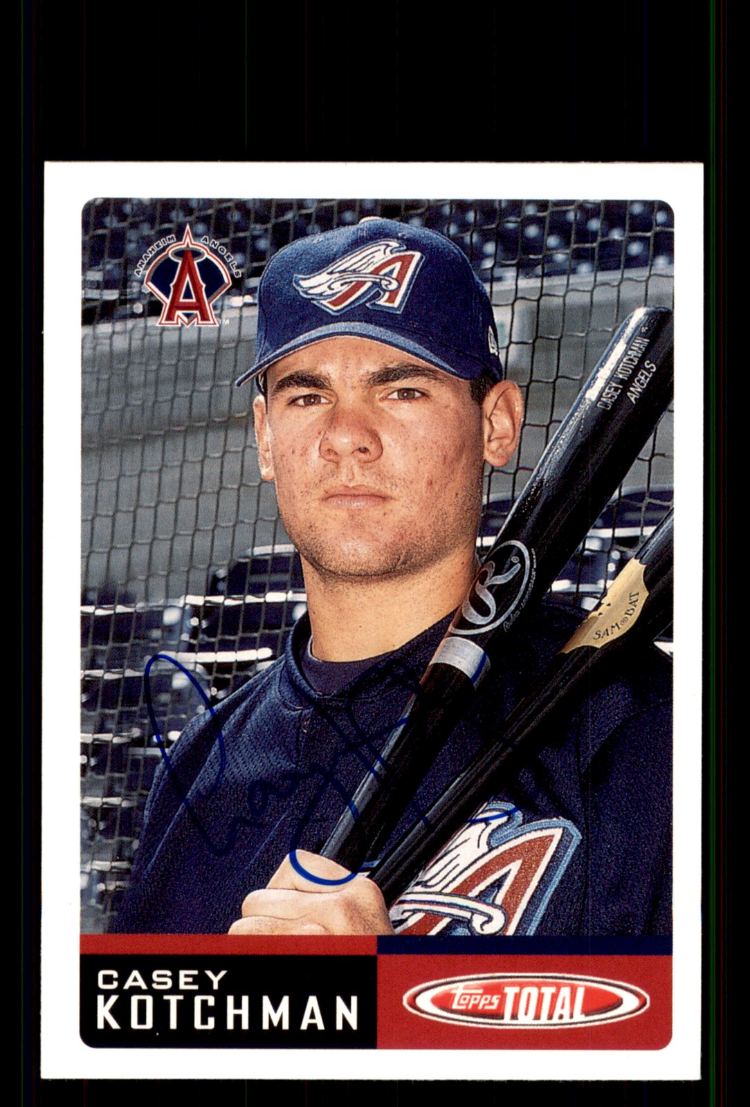 Signed Baseball Card Auto Casey Kotchman 2002 Topps Total #506 Anaheim Angels