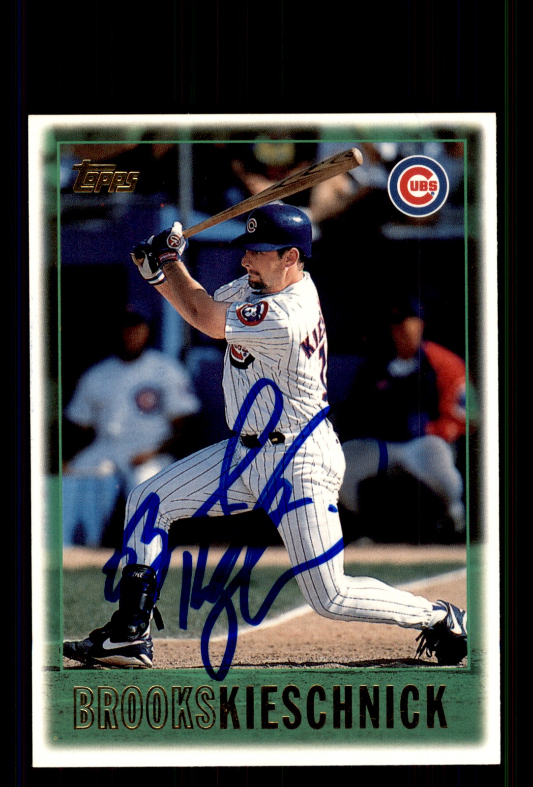 Signed Baseball Card Auto Brooks Kieschnick 1997 Topps #389 Chicago Cubs