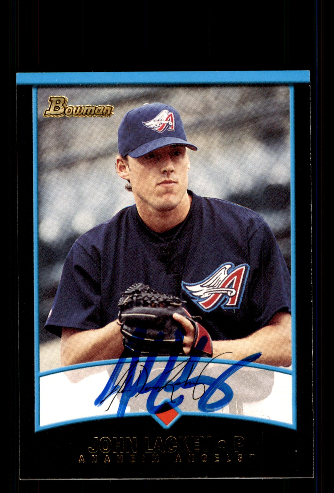 Signed Baseball Card Auto John Lackey 2001 Bowman #204 Anaheim Angels