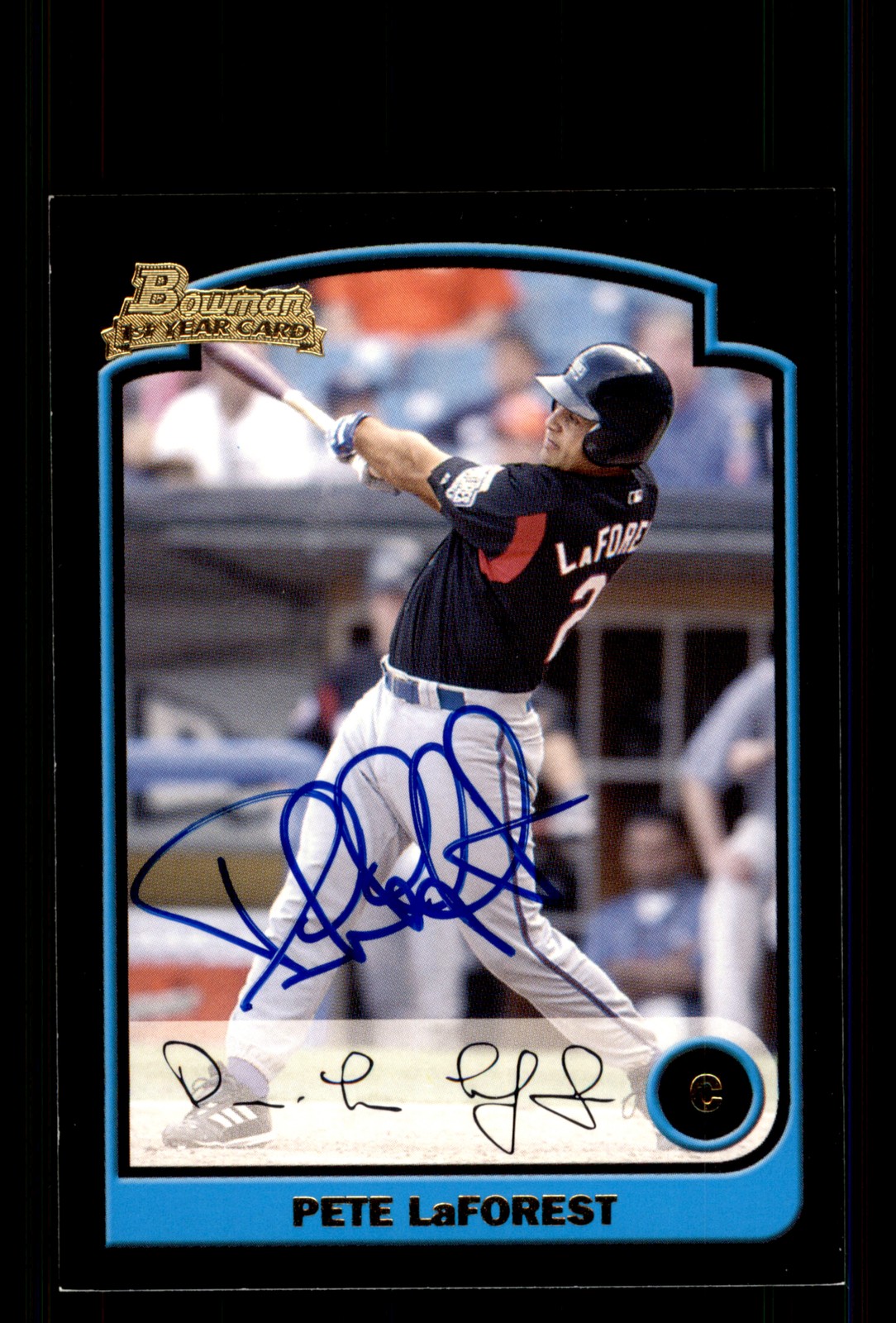 Signed Baseball Card Auto Pete LaForest 2003 Bowman #BDP142 Tampa Bay Devil Rays