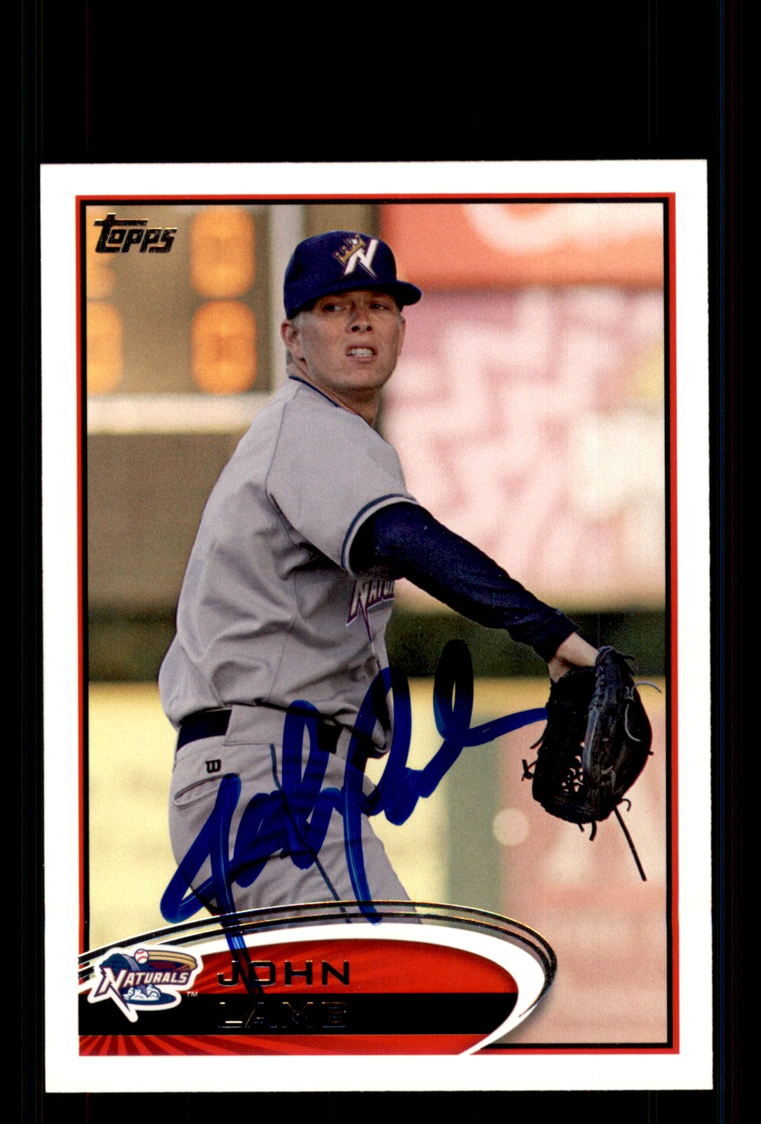Signed Baseball Card Auto John Lamb 2012 Topps Pro Debut #128 Naturals