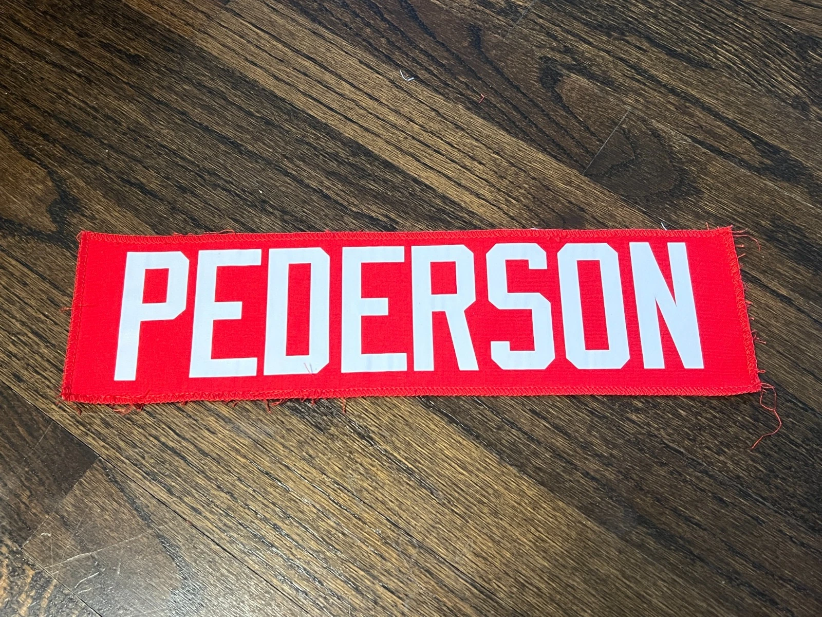 KANSAS CITY CHIEFS GAME USED ? TEAM ISSUED JERSEY NAMEPLATE JOSH PEDERSON