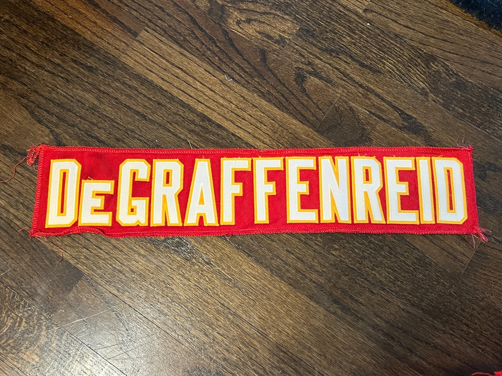 KANSAS CITY CHIEFS GAME USED ? TEAM ISSUED JERSEY NAMEPLATE ALLEN DEGRAFFENREID