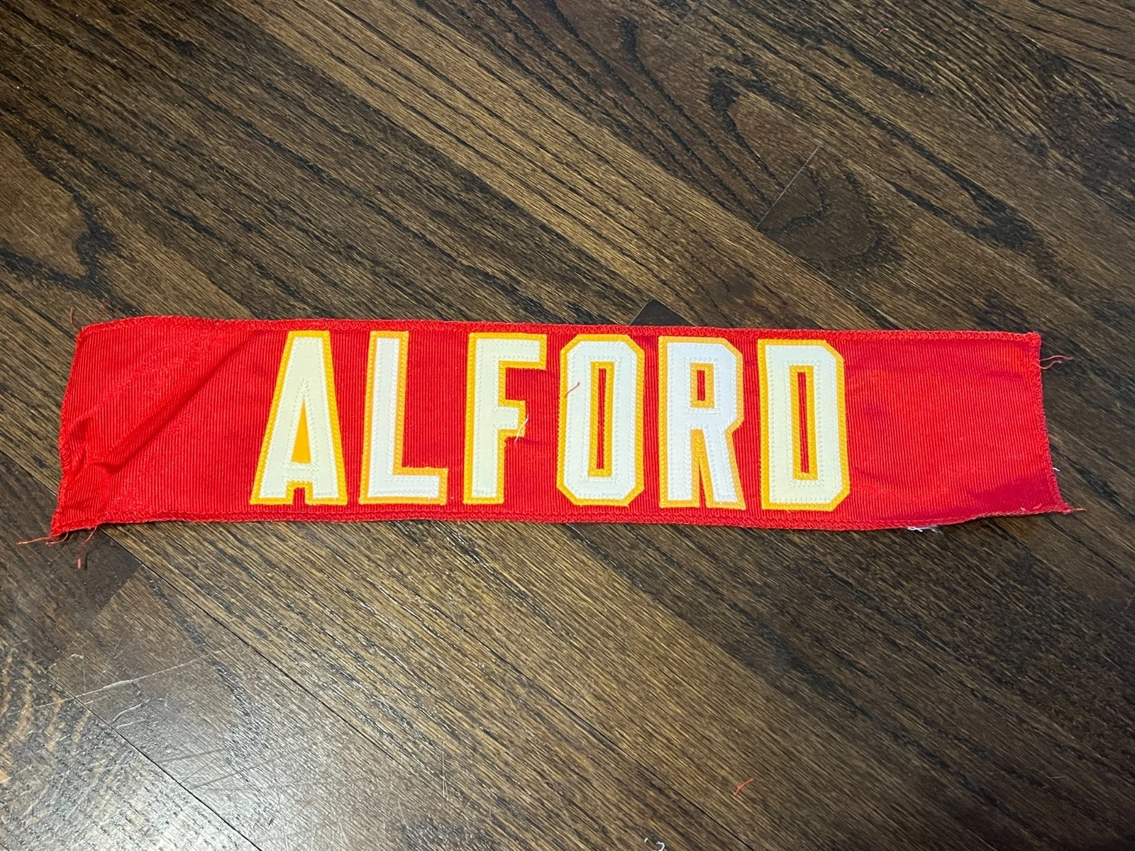 KANSAS CITY CHIEFS GAME USED ? ISSUED FOOTBALL JERSEY NAMEPLATE DARNELL ALFORD