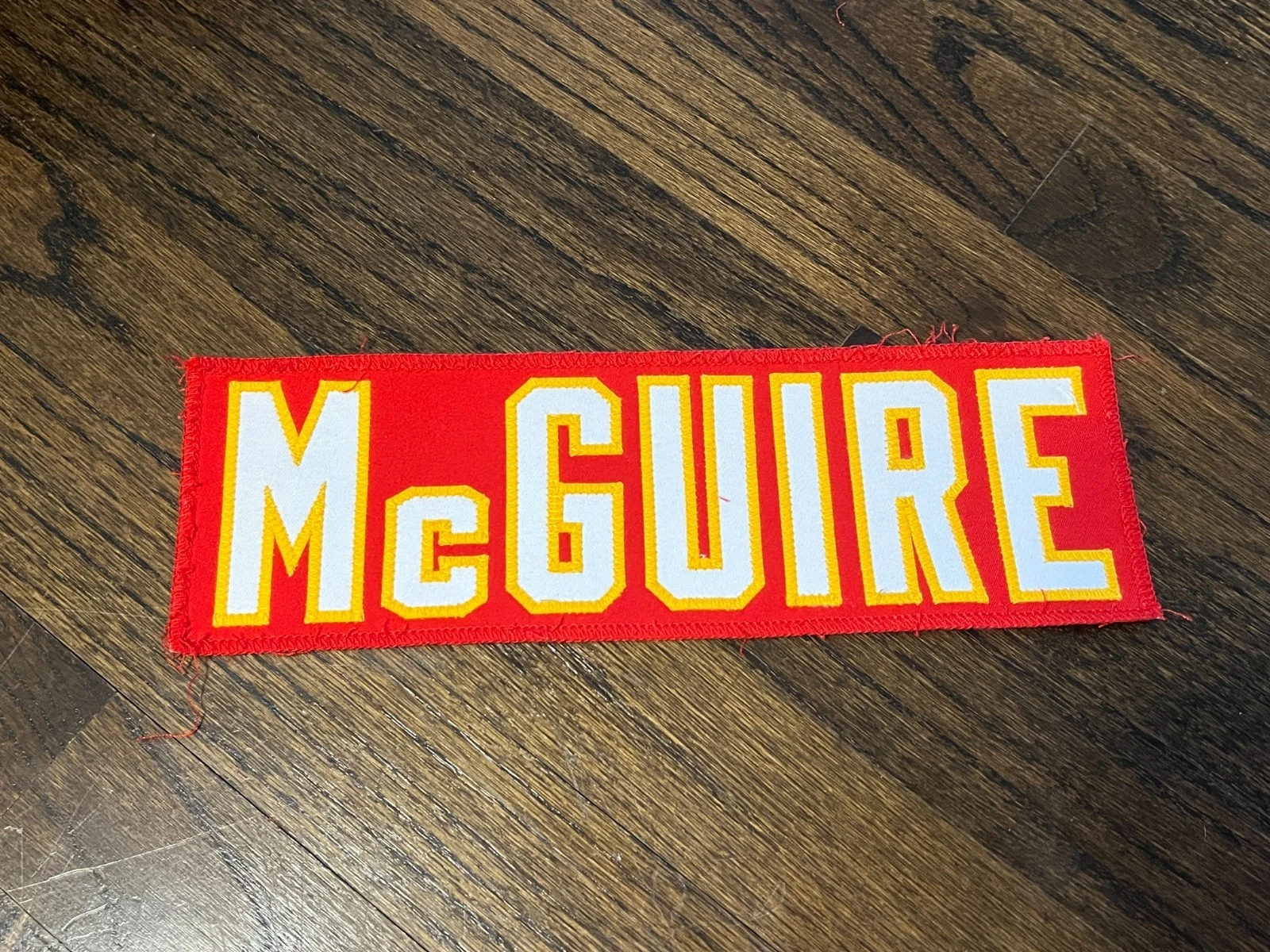 KANSAS CITY CHIEFS GAME USED ? ISSUED FOOTBALL JERSEY NAMEPLATE ELIJAH McGUIRE
