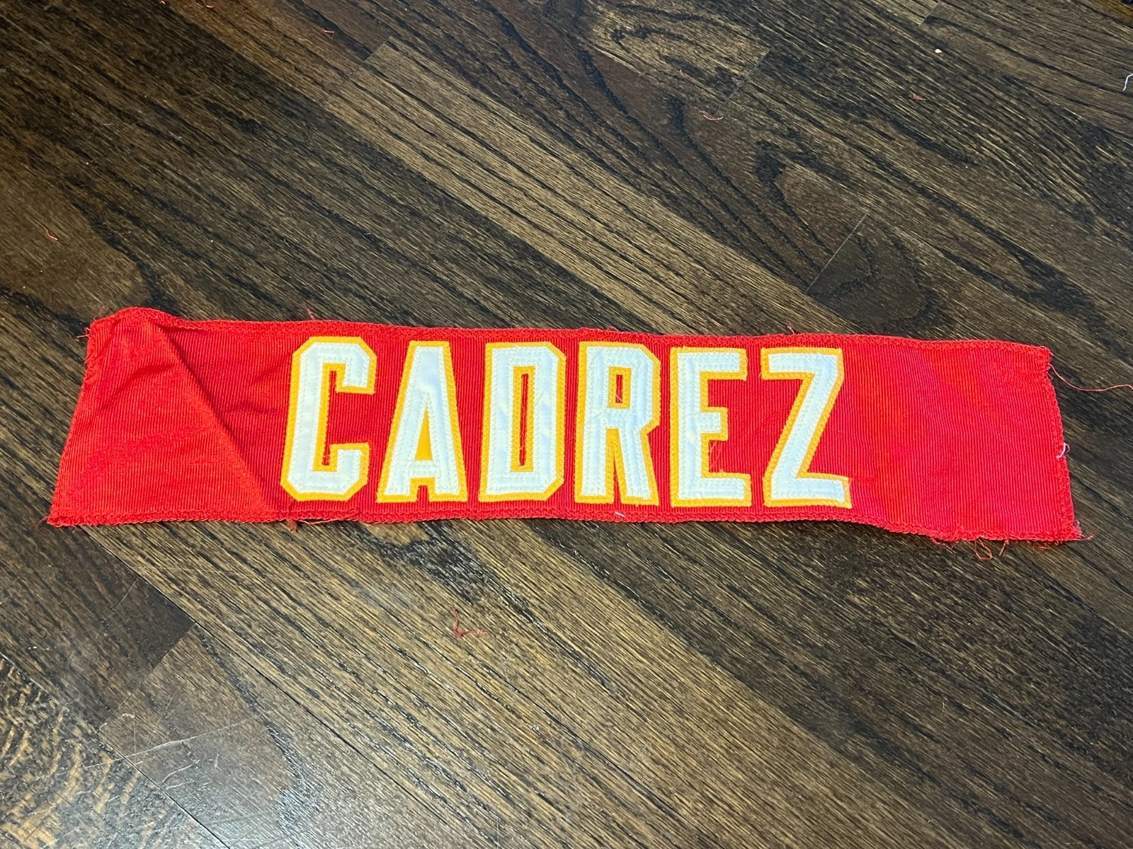 KANSAS CITY CHIEFS GAME USED ? ISSUED JERSEY NAMEPLATE GLENN CADREZ HOUSTON