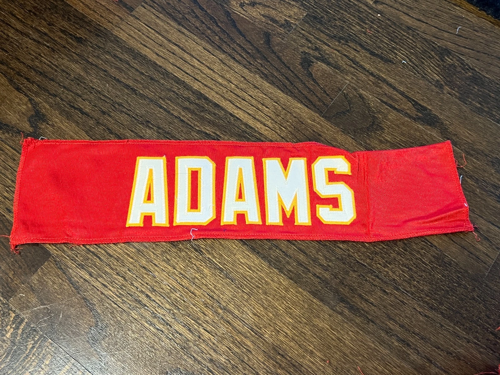 KANSAS CITY CHIEFS GAME USED ? ISSUED FOOTBALL JERSEY NAMEPLATE ADAMS