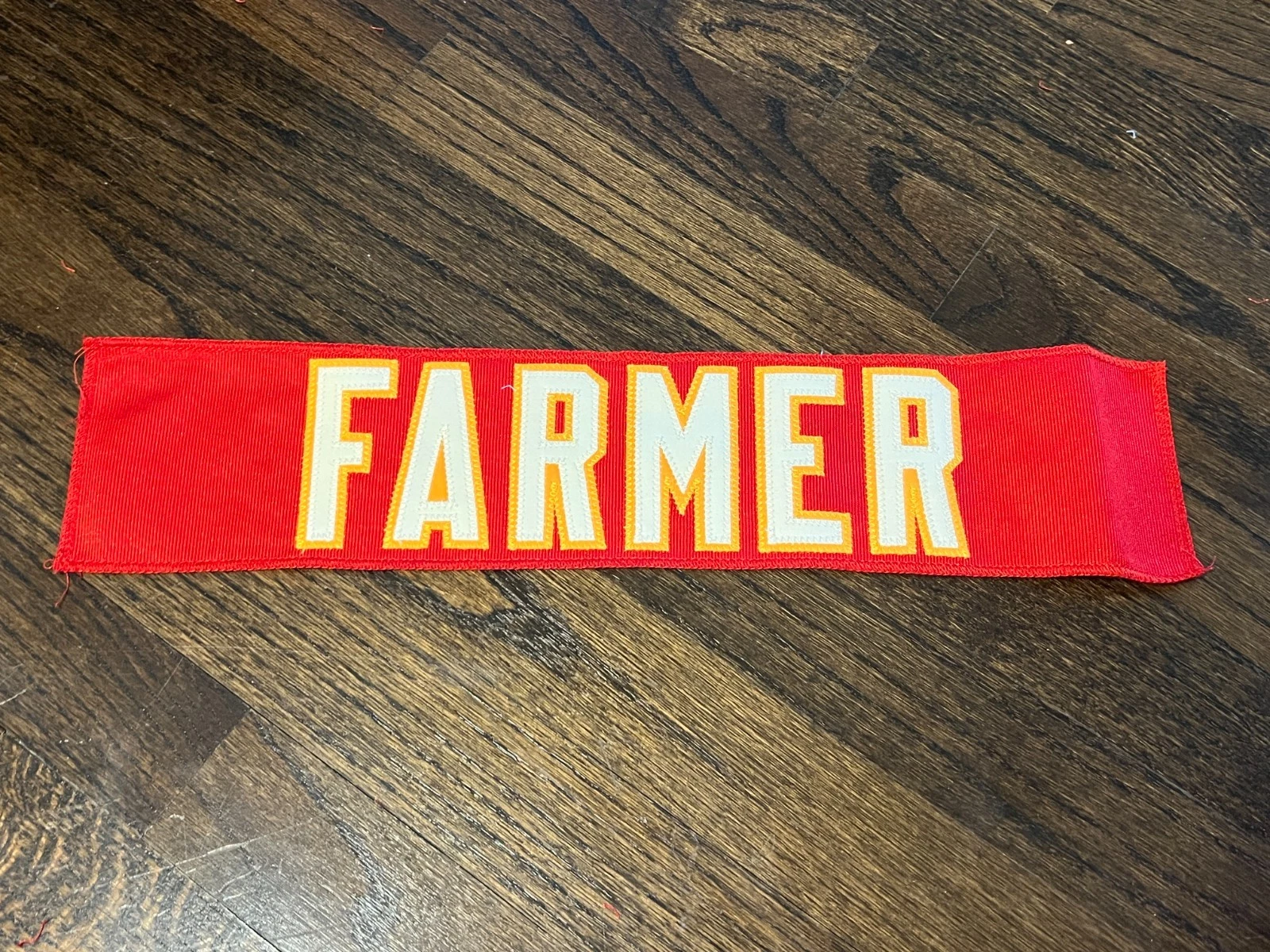 KANSAS CITY CHIEFS GAME USED ? ISSUED FOOTBALL JERSEY NAMEPLATE FARMER