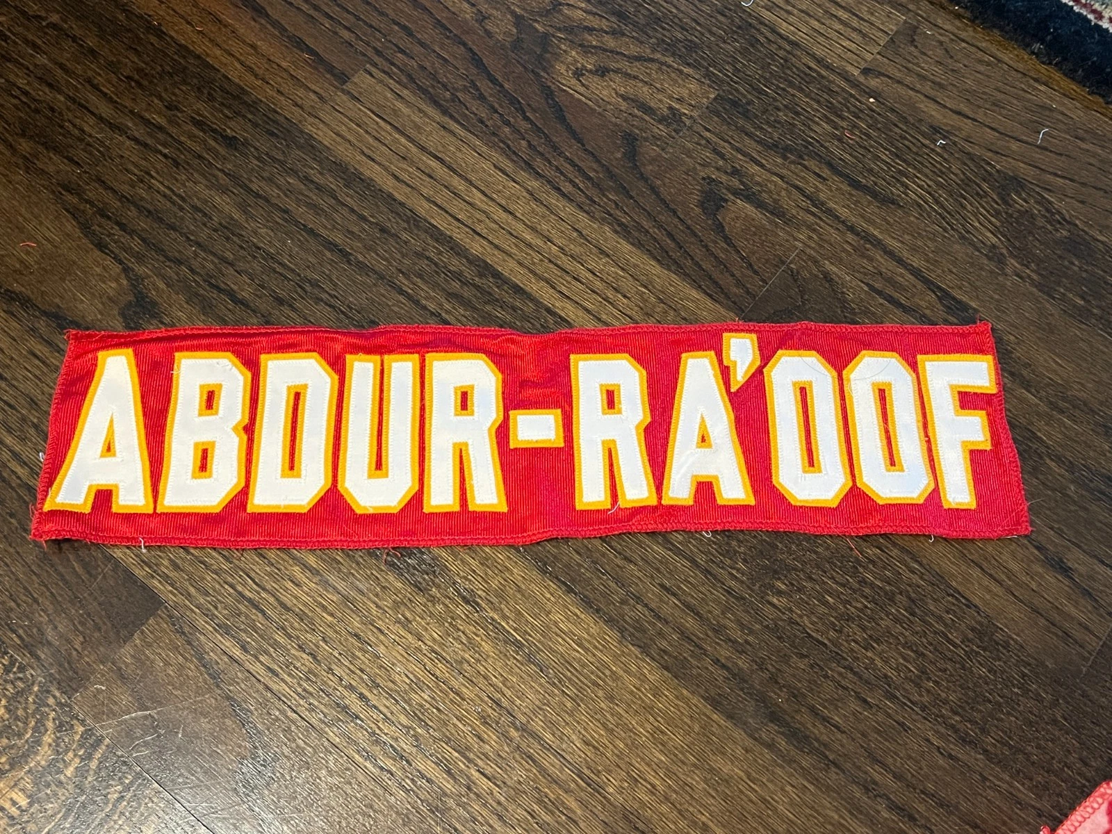 KANSAS CITY CHIEFS GAME USED ? ISSUED JERSEY NAMEPLATE AZIZUDDIN ABDUR-RA'OOF