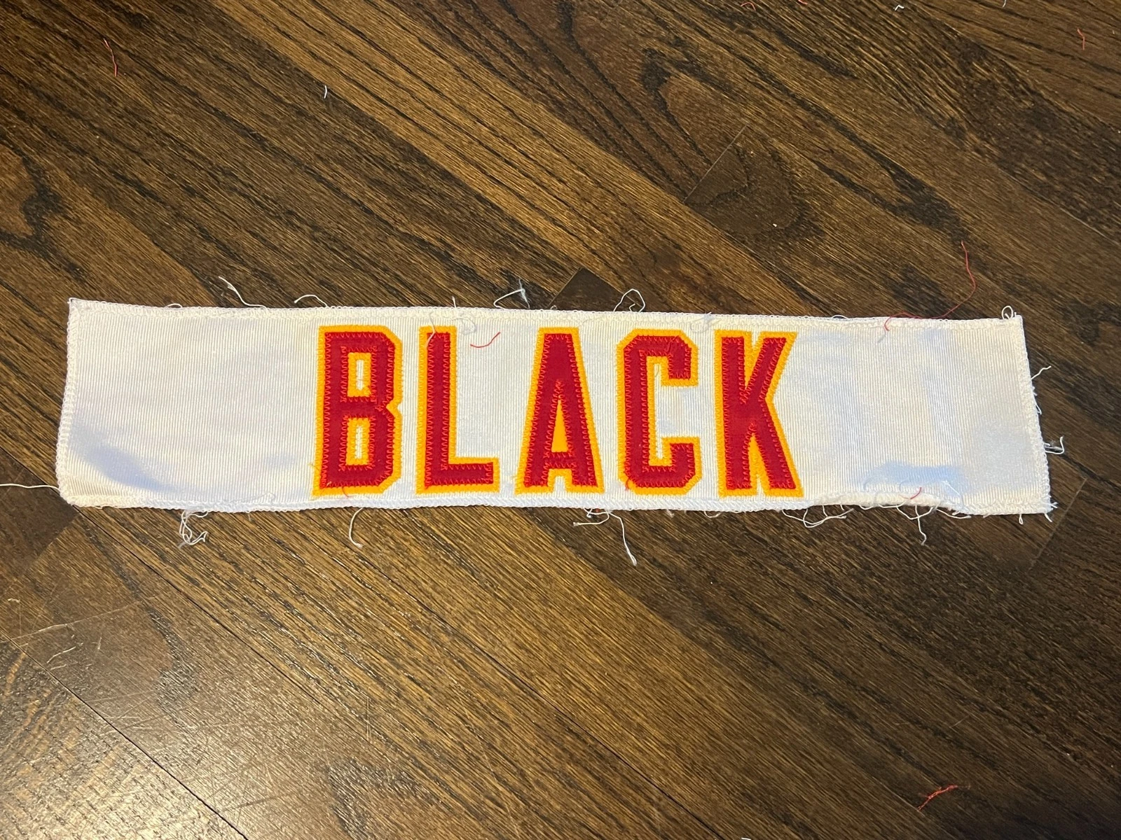 KANSAS CITY CHIEFS GAME USED ? ISSUED JERSEY NAMEPLATE NFL FOOTBALL BLACK