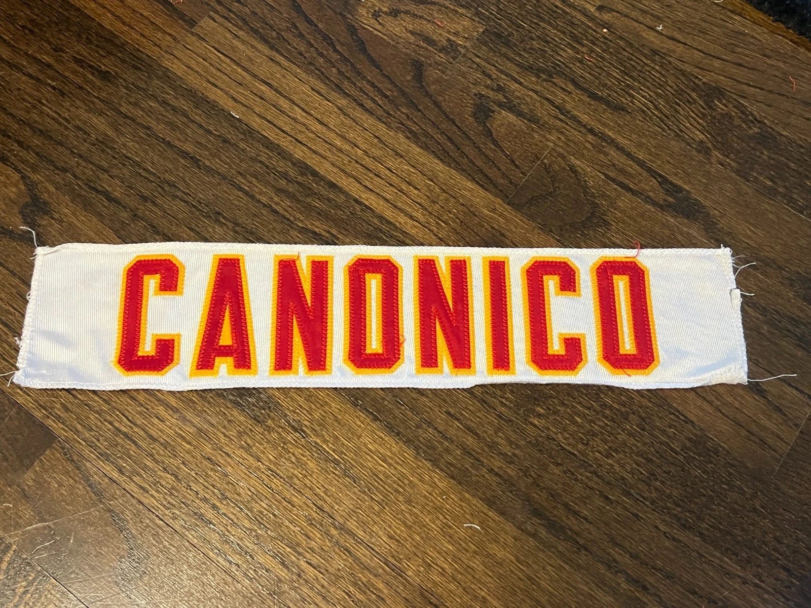 KANSAS CITY CHIEFS GAME USED ? ISSUED JERSEY NAMEPLATE NFL EDDIE CANONICO