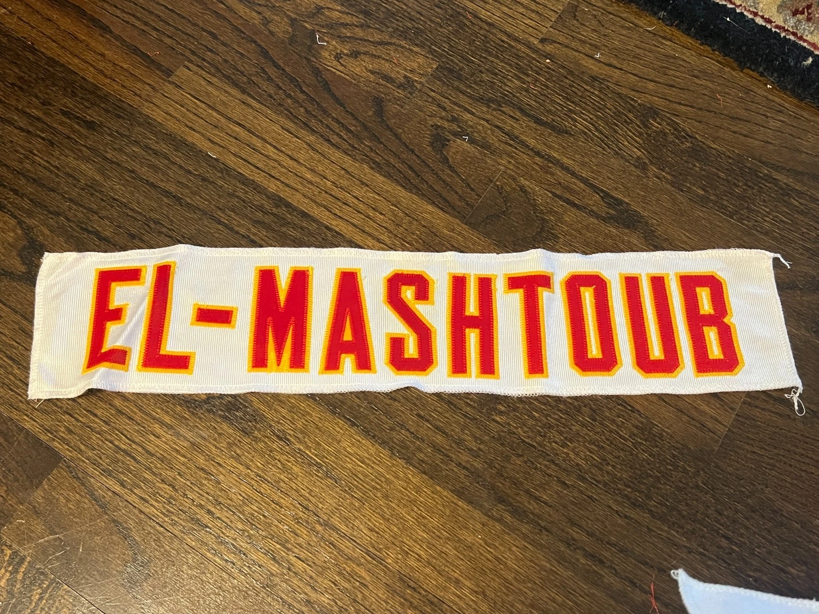 KANSAS CITY CHIEFS GAME USED ? ISSUED JERSEY NAMEPLATE NFL HICHAM EL-MASHTOUB