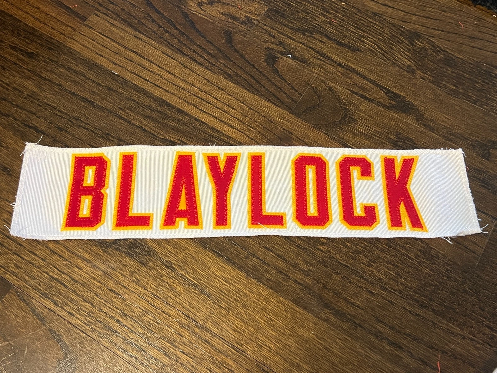 KANSAS CITY CHIEFS GAME USED ? ISSUED JERSEY NAMEPLATE NFL DERRICK BLAYLOCK