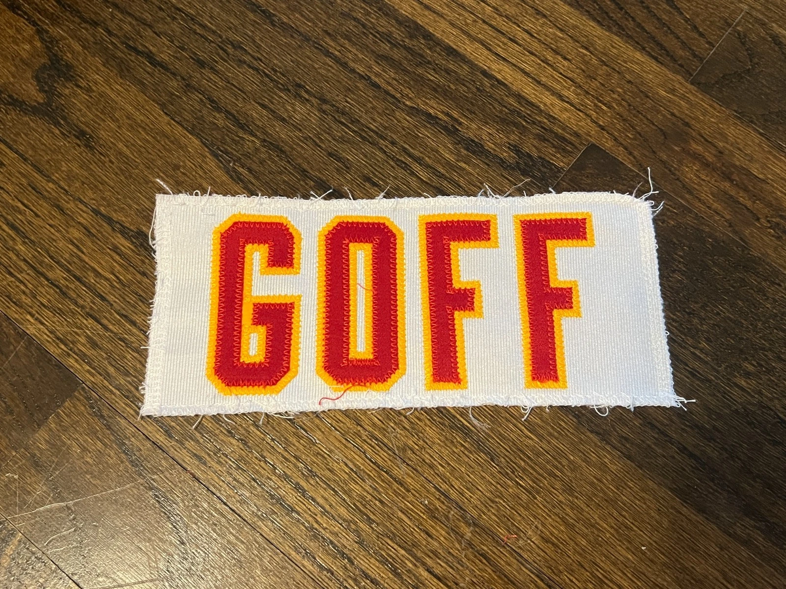 KANSAS CITY CHIEFS GAME USED ? ISSUED JERSEY NAMEPLATE NFL MIKE GOFF IOWA