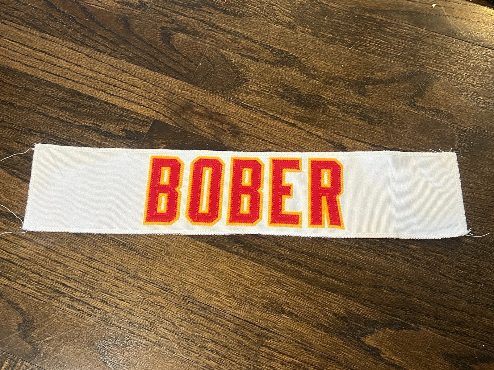 KANSAS CITY CHIEFS GAME USED ? ISSUED JERSEY NAMEPLATE NFL FOOTBALL CHRIS BOBER