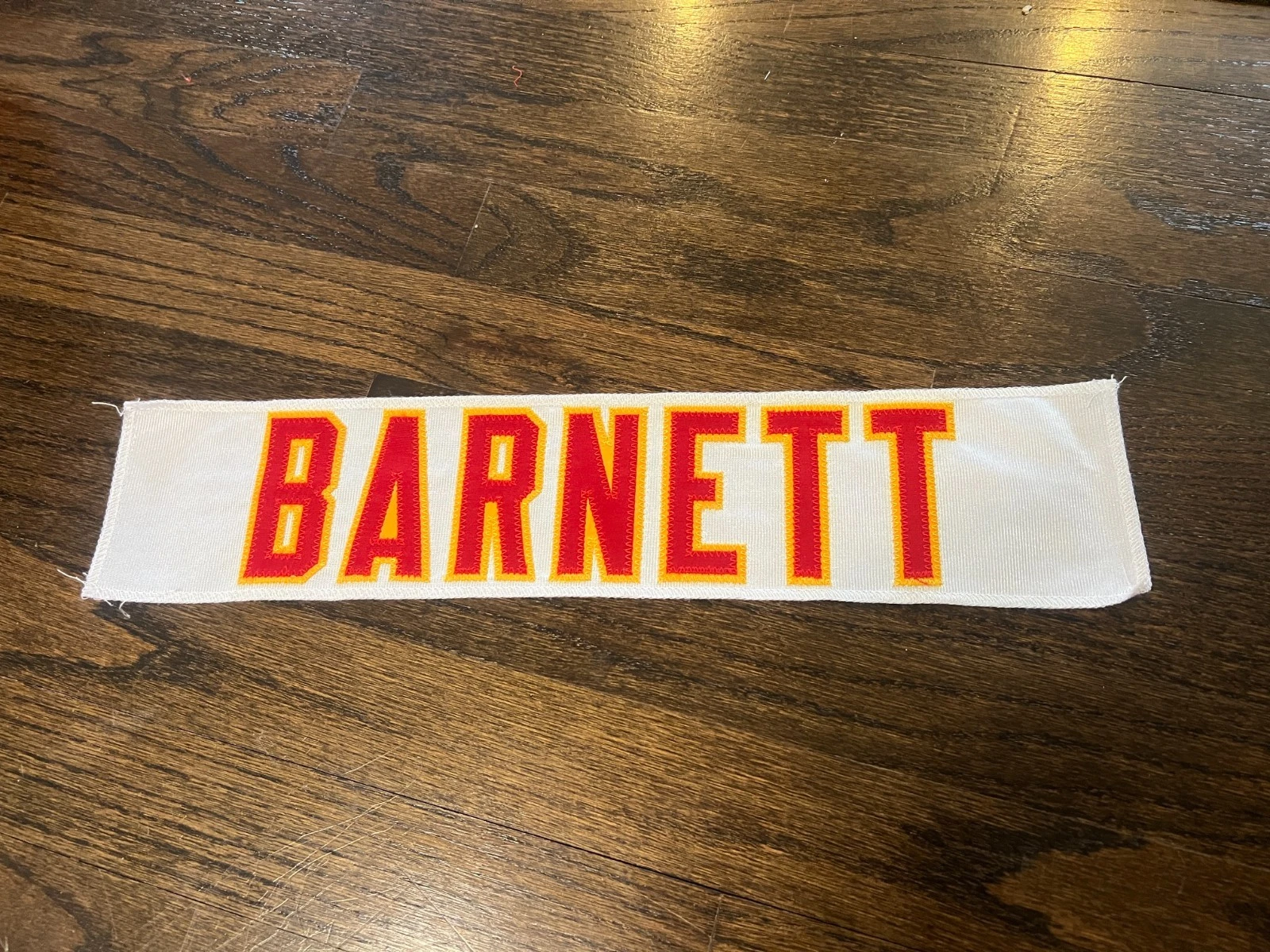 KANSAS CITY CHIEFS GAME USED ? ISSUED JERSEY NAMEPLATE NFL TIM BARNETT