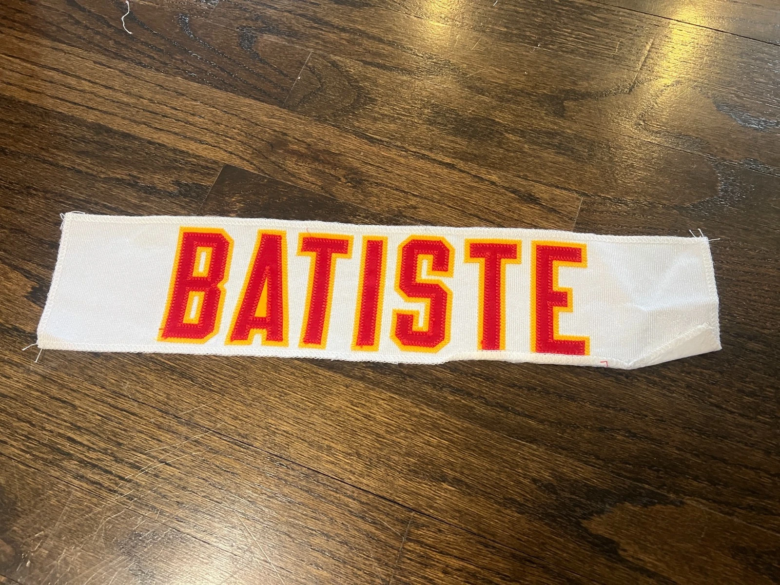 KANSAS CITY CHIEFS GAME USED ? ISSUED JERSEY NAMEPLATE NFL GEORGE BATISTE