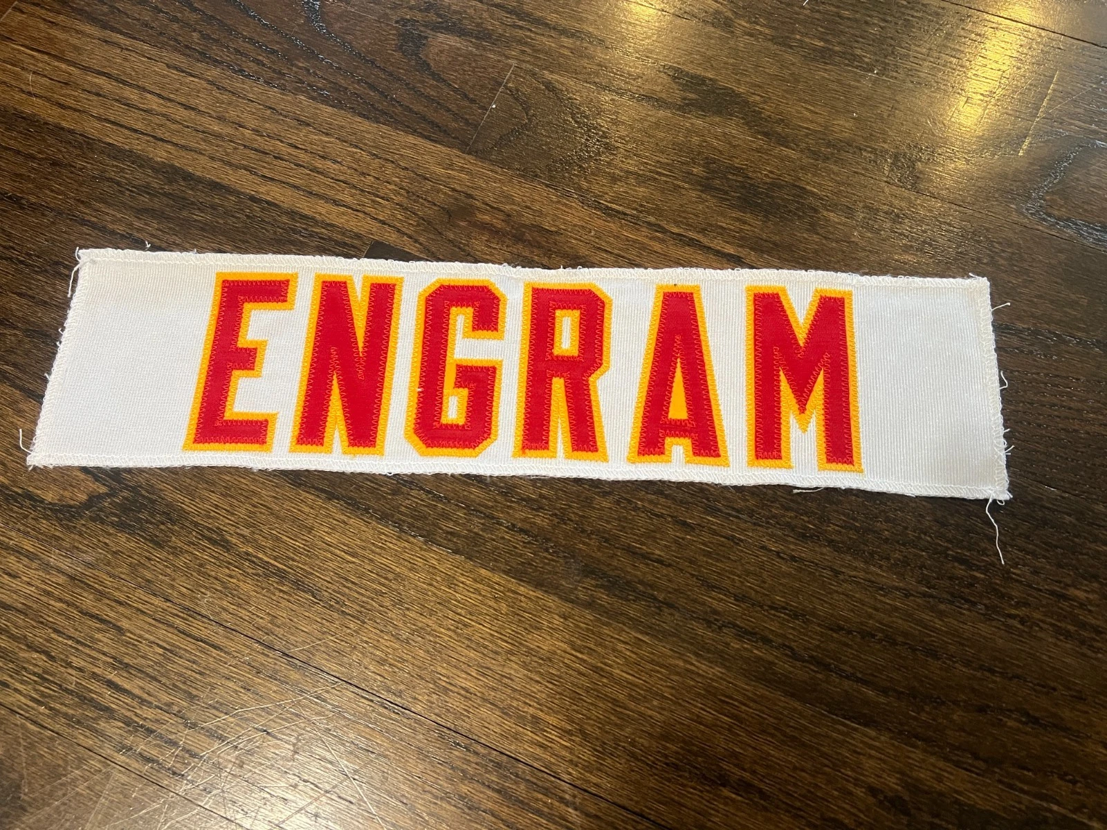 KANSAS CITY CHIEFS GAME USED ? ISSUED JERSEY NAMEPLATE NFL FOOTBALL ENGRAM