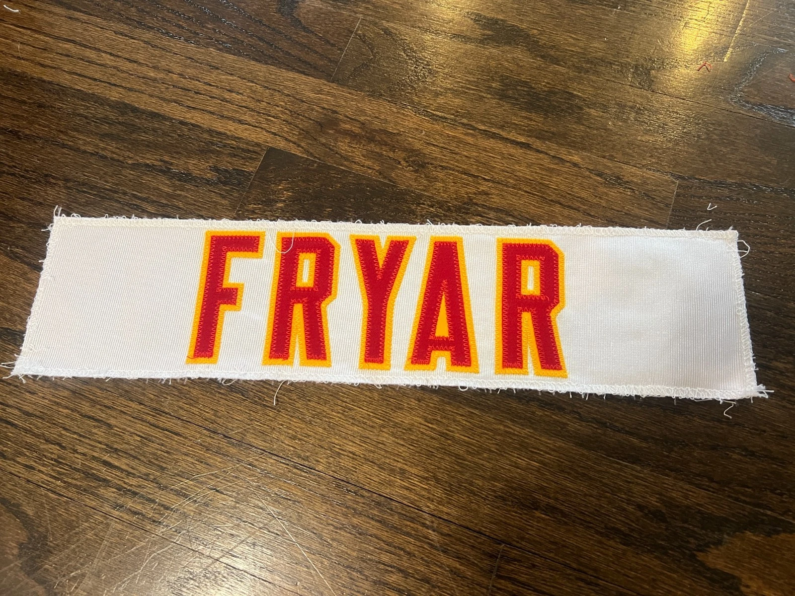 KANSAS CITY CHIEFS GAME USED ? ISSUED JERSEY NAMEPLATE NFL LONDEN FRYAR FOOTBALL