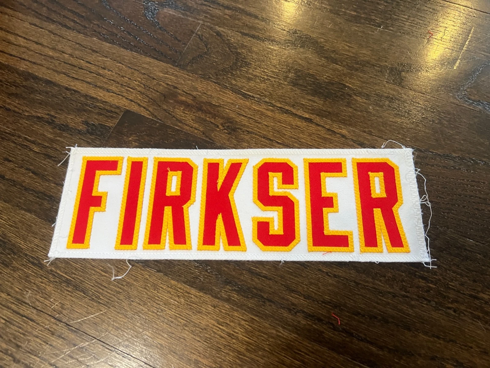 KANSAS CITY CHIEFS GAME USED ? ISSUED JERSEY NAMEPLATE W ANTHONY FIRKSER HARVARD