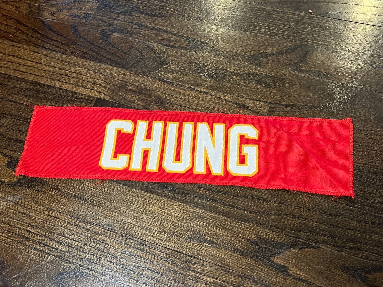 KANSAS CITY CHIEFS GAME USED ? TEAM ISSUED JERSEY NAMEPLATE FOOTBALL CHUNG