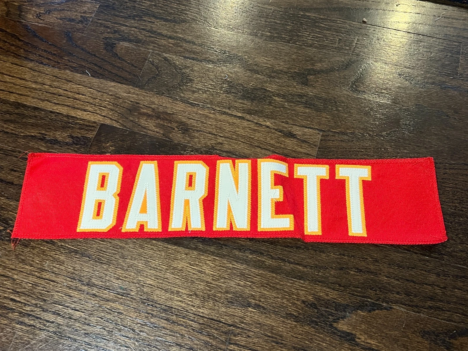 KANSAS CITY CHIEFS GAME USED ? TEAM ISSUED JERSEY NAMEPLATE FOOTBALL BARNETT