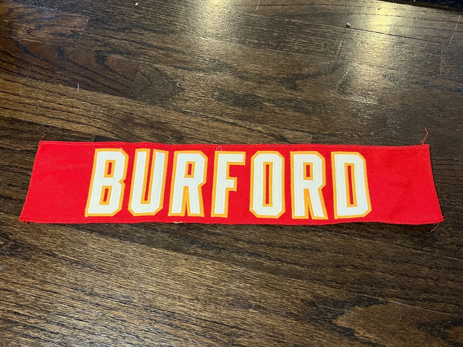 KANSAS CITY CHIEFS GAME USED ? TEAM ISSUED JERSEY NAMEPLATE FOOTBALL BURFORD
