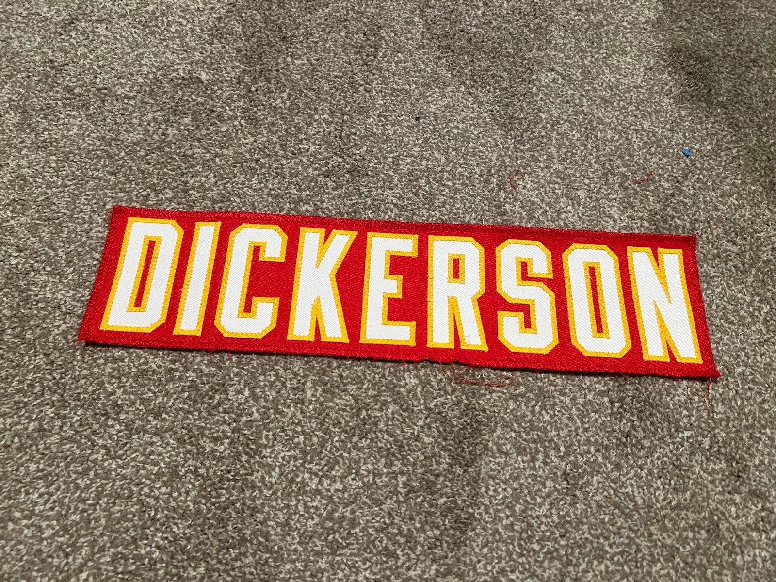KANSAS CITY CHIEFS GAME USED ? TEAM ISSUED JERSEY NAMEPLATE MATT DICKERSON