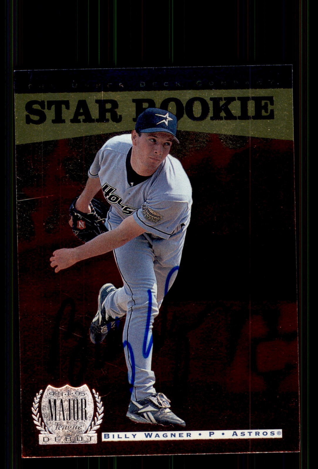 Signed Baseball Card Auto Billy Wagner 1996 Upper Deck #225 Houston Astros