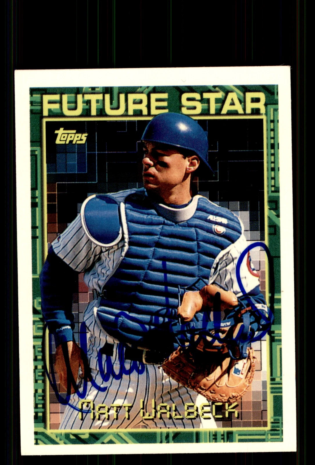 Signed Baseball Card Auto Matt Walbeck 1994 Topps #329 Chicago Cubs